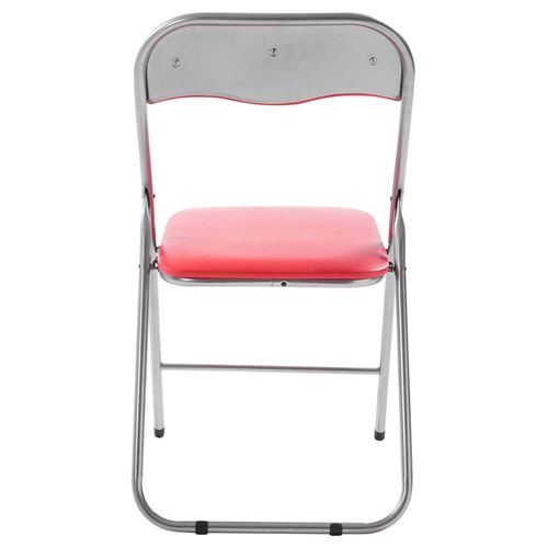 Lot De 4 Chaises Pliables Felix Rouge / Argent