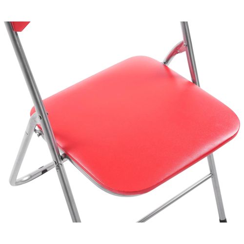 Lot De 4 Chaises Pliables Felix Rouge / Argent