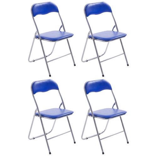 Lot De 4 Chaises Pliables Felix Bleu / Argent