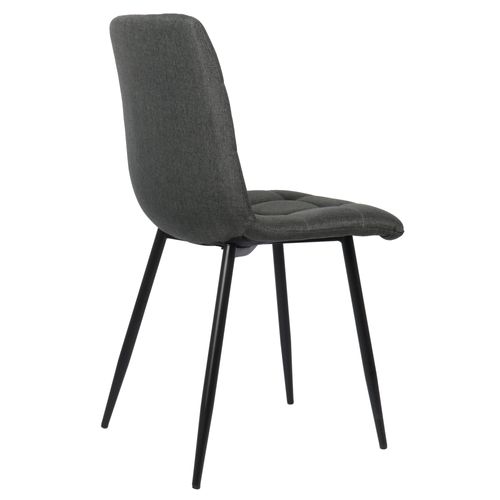 Lot De 4 Chaises De Salle À Manger Tilde Avec Piètement En Métal Noir Gris Foncé/tissu