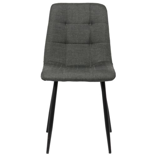 Lot De 4 Chaises De Salle À Manger Tilde Avec Piètement En Métal Noir Gris Foncé/tissu