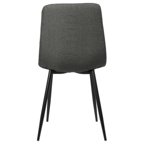 Lot De 4 Chaises De Salle À Manger Tilde Avec Piètement En Métal Noir Gris Foncé/tissu