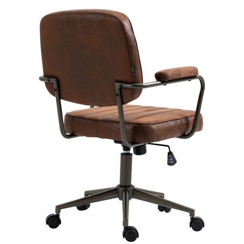 Fauteuil De Bureau Retro Natrona En Similicuir Ajustable Et Pivotant Cognac