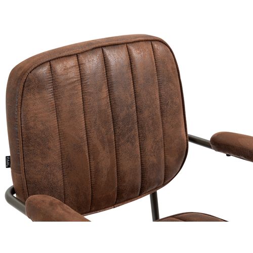 Fauteuil De Bureau Retro Natrona En Similicuir Ajustable Et Pivotant Cognac