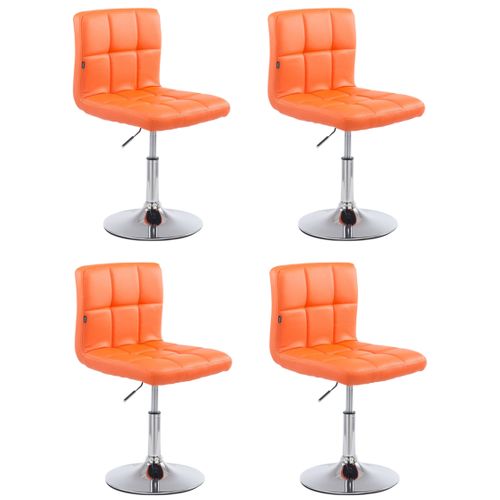 Lot De 4 Chaises Lounge Palma V2 En Similicuir Ajustable Et Pivotant Orange