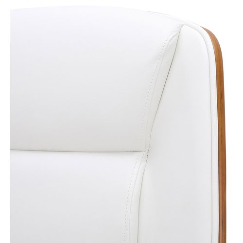 Fauteuil De Bureau Yankton En Similicuir Avec Coque De Siège En Bois Noyer / Blanc