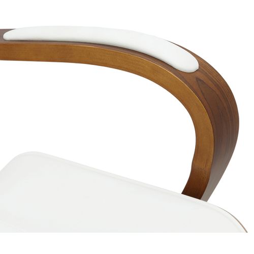 Fauteuil De Bureau Yankton En Similicuir Avec Coque De Siège En Bois Noyer / Blanc