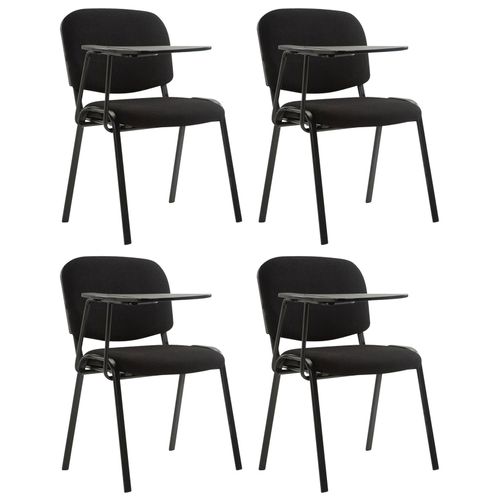 Lot De 4 Chaises Ken En Tissu Avec Tablette Rabattable Noir