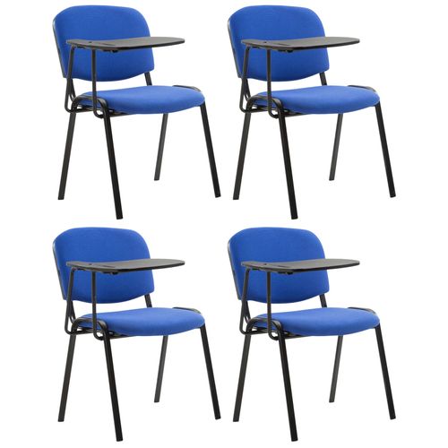 Lot De 4 Chaises Ken En Tissu Avec Tablette Rabattable Bleu