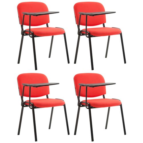 Lot De 4 Chaises Ken En Tissu Avec Tablette Rabattable Rouge
