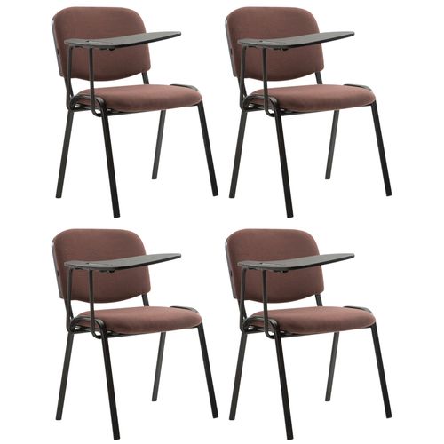 Lot De 4 Chaises Ken En Tissu Avec Tablette Rabattable Marron