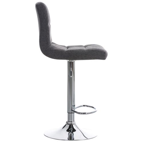 Lot De 2 Tabourets De Bar Peru En Tissu Piètement Métal Pivotant Et Ajustable Gris Clair