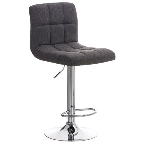 Lot De 2 Tabourets De Bar Peru En Tissu Piètement Métal Pivotant Et Ajustable Gris Clair