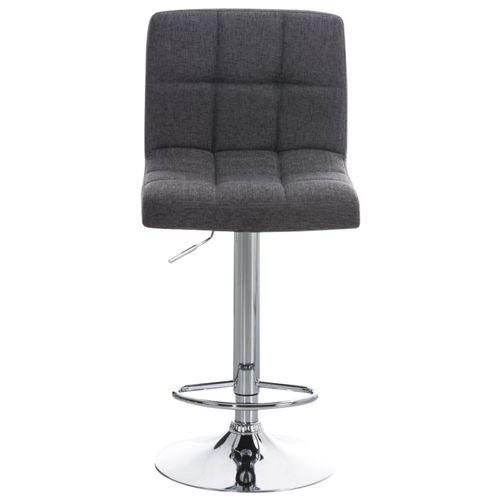 Lot De 2 Tabourets De Bar Peru En Tissu Piètement Métal Pivotant Et Ajustable Gris Clair