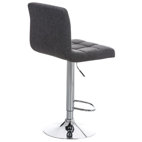 Lot De 2 Tabourets De Bar Peru En Tissu Piètement Métal Pivotant Et Ajustable Gris Clair