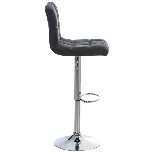 Lot De 2 Tabourets De Bar Peru En Tissu Piètement Métal Pivotant Et Ajustable Gris Foncé