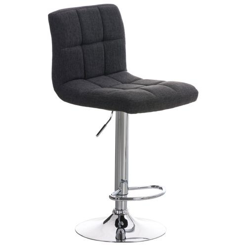 Lot De 2 Tabourets De Bar Peru En Tissu Piètement Métal Pivotant Et Ajustable Gris Foncé