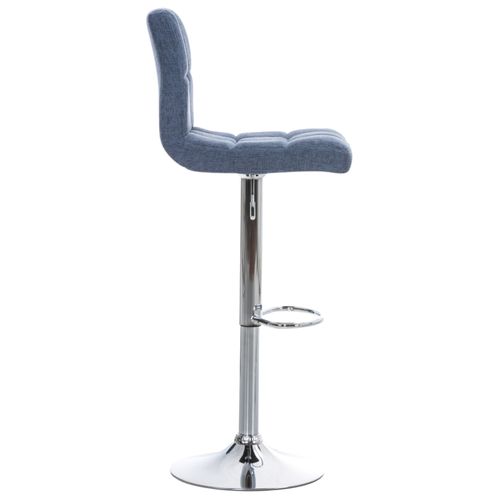 Lot De 2 Tabourets De Bar Peru En Tissu Piètement Métal Pivotant Et Ajustable Bleu