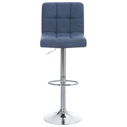 Lot De 2 Tabourets De Bar Peru En Tissu Piètement Métal Pivotant Et Ajustable Bleu