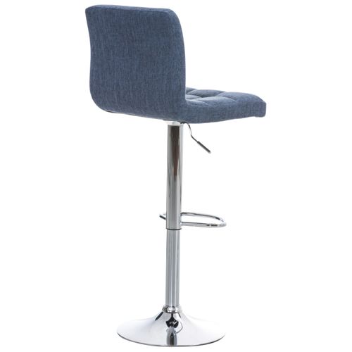 Lot De 2 Tabourets De Bar Peru En Tissu Piètement Métal Pivotant Et Ajustable Bleu