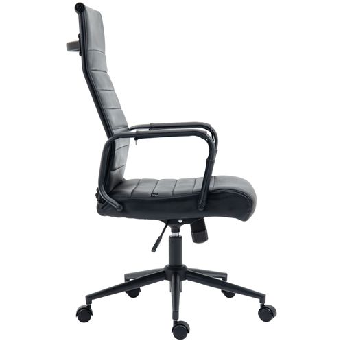 Fauteuil De Bureau Kolumbus En Véritable Cuir Noir / Noir