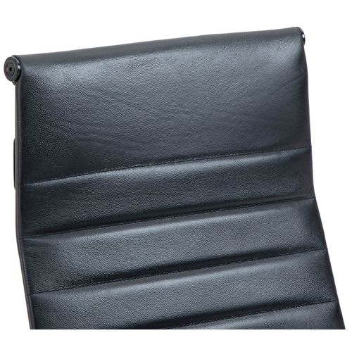 Fauteuil De Bureau Kolumbus En Véritable Cuir Noir / Noir