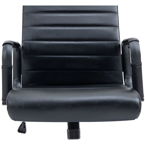 Fauteuil De Bureau Kolumbus En Véritable Cuir Noir / Noir