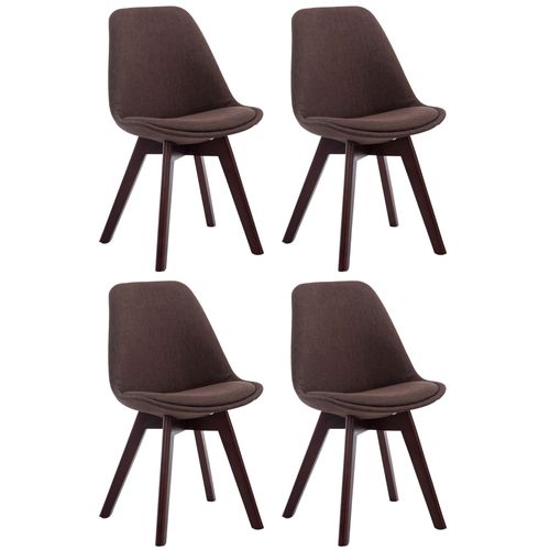 Lot De 4 Chaises De Salle À Manger Borneo V2 En Tissu Marron/noyer