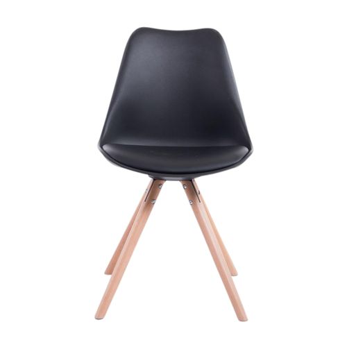 Lot De 4 Chaises De Salle À Manger Toulouse Similicuir Pieds Ronds Bois Noir /nature