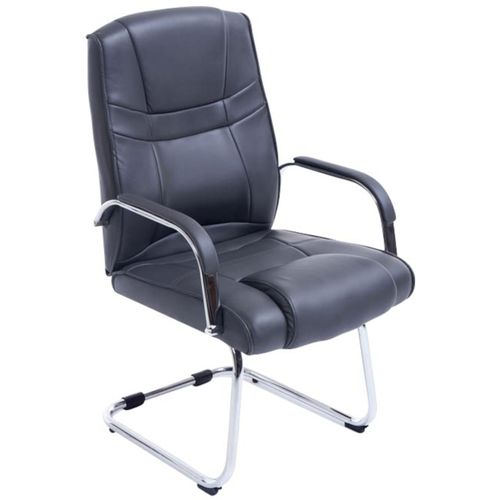 Lot De 2 Chaises Cantilever Attila En Similicuir Avec Accoudoirs Gris