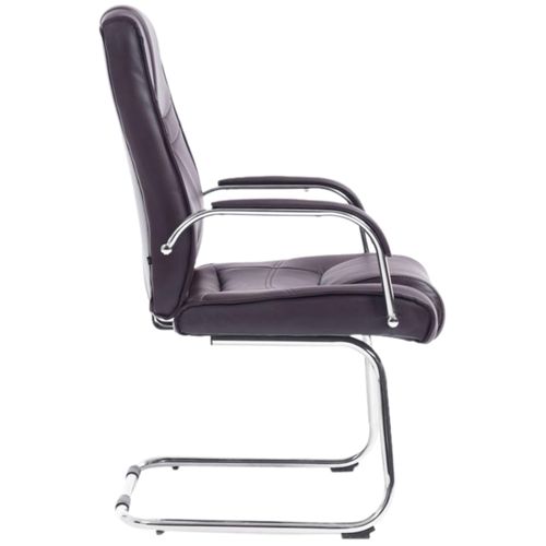 Lot De 2 Chaises Cantilever Attila En Similicuir Avec Accoudoirs Marron