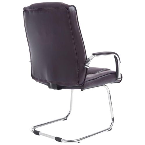 Lot De 2 Chaises Cantilever Attila En Similicuir Avec Accoudoirs Marron