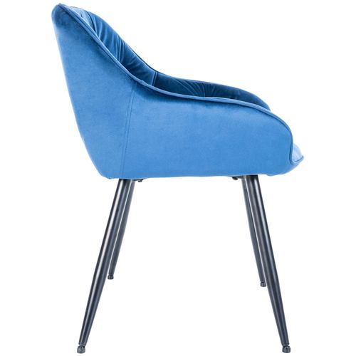 Lot De 2 Chaises De Salle À Manger Cassis En Velours Bleu/velours