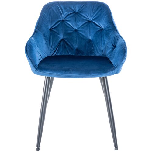 Lot De 2 Chaises De Salle À Manger Cassis En Velours Bleu/velours