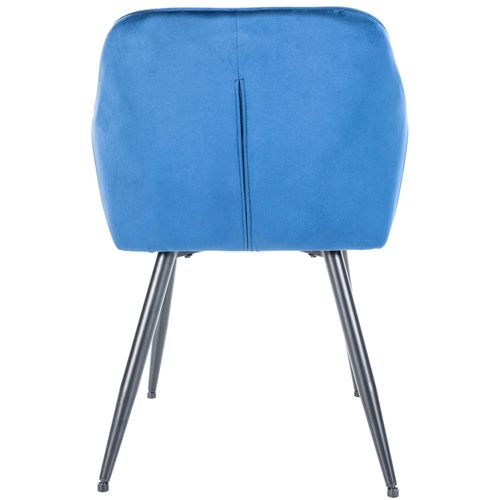 Lot De 2 Chaises De Salle À Manger Cassis En Velours Bleu/velours