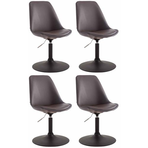 Lot De 4 Chaises De Salle À Manger Maverick Similicuir Avec Pied Trompette Marron/noir
