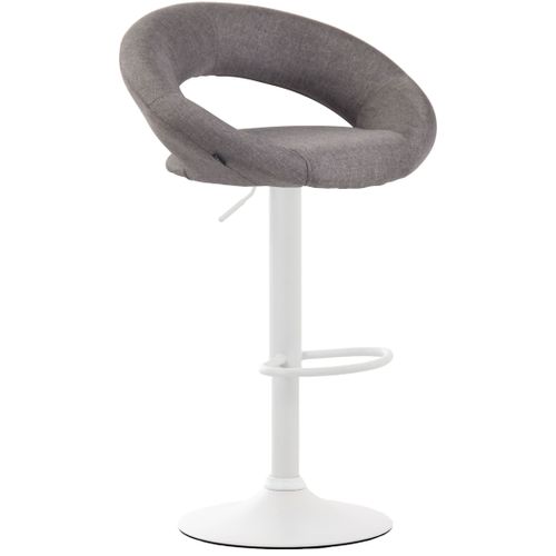 Lot De 2 Tabourets De Bar Olinda En Tissu Hauteur Réglable Et Siège Pivotant Gris/blanc