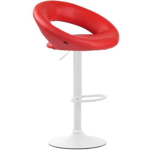 Lot De 2 Tabourets De Bar Olinda En Similicuir Hauteur Réglable Et Siège Pivotant Rouge/blanc