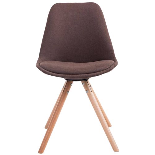 Lot De 4 Chaises De Salle À Manger Toulouse Tissu Pieds Ronds Bois Marron/nature