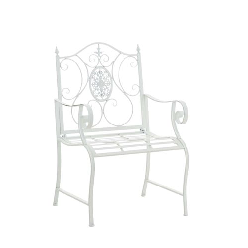 Lot De 2 Chaises De Jardin Punjab En Fer Avec Accoudoirs Blanc