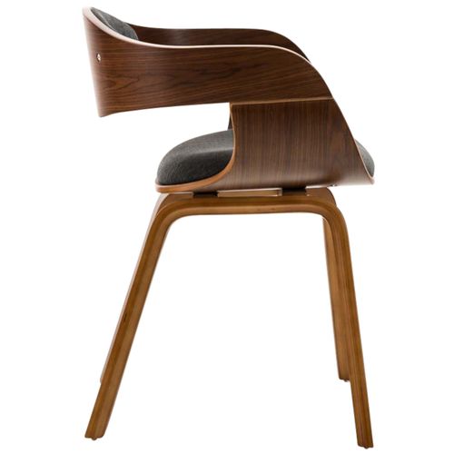 Lot De 2 Chaises De Salle À Manger Kingston En Tissu Noyer / Gris Foncé/noyer