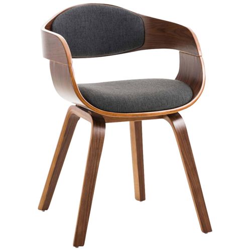 Lot De 2 Chaises De Salle À Manger Kingston En Tissu Noyer / Gris Foncé/noyer