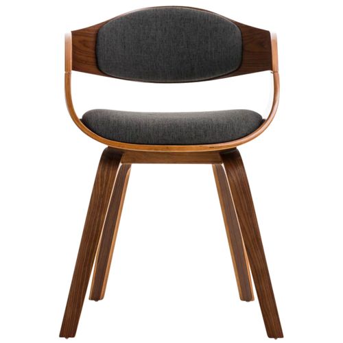 Lot De 2 Chaises De Salle À Manger Kingston En Tissu Noyer / Gris Foncé/noyer