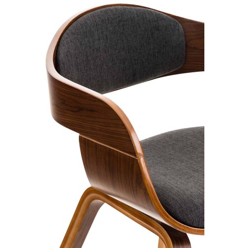 Lot De 2 Chaises De Salle À Manger Kingston En Tissu Noyer / Gris Foncé/noyer