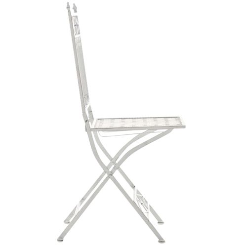 Lot De 2 Chaises De Jardin Pliables Asina En Fer Forgé Blanc Antique