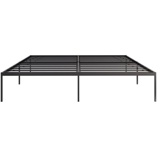 Cadre De Lit En Métal Fargo Sommier À Lattes Intégrées Noir /200x200x42 Cm
