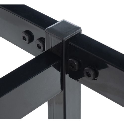 Cadre De Lit En Métal Fargo Sommier À Lattes Intégrées Noir /200x200x42 Cm