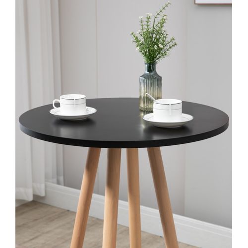 Table Haute De Bar Livia En Bois Nature / Noir