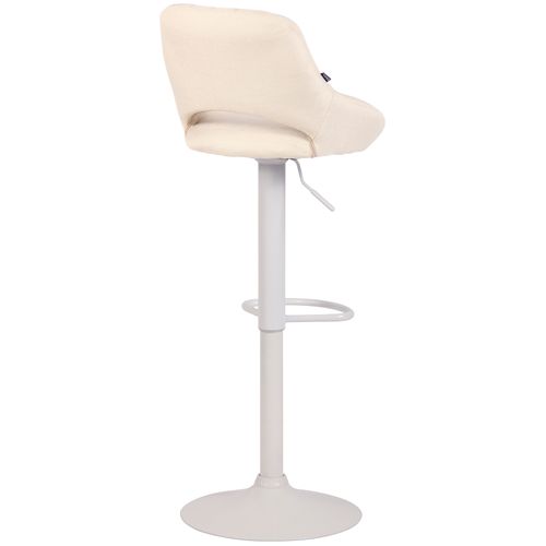 Tabouret De Bar Milet En Tissu Et Pied Métal Crème/blanc