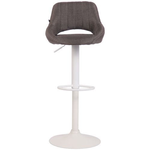 Tabouret De Bar Milet En Tissu Et Pied Métal Gris Foncé/blanc